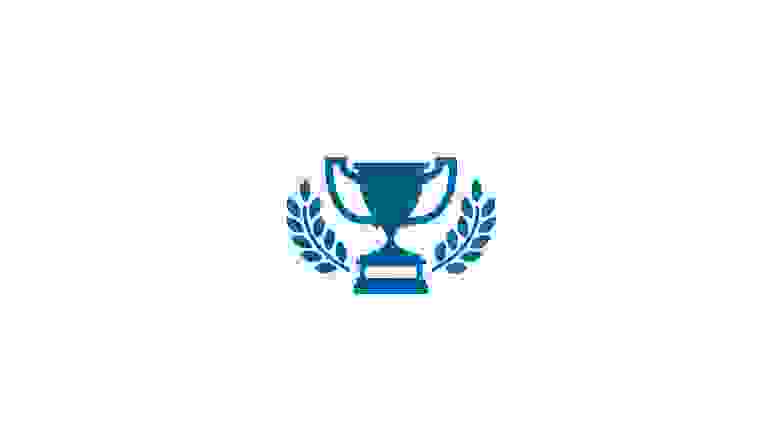 Blue Icon of a Trophy Award