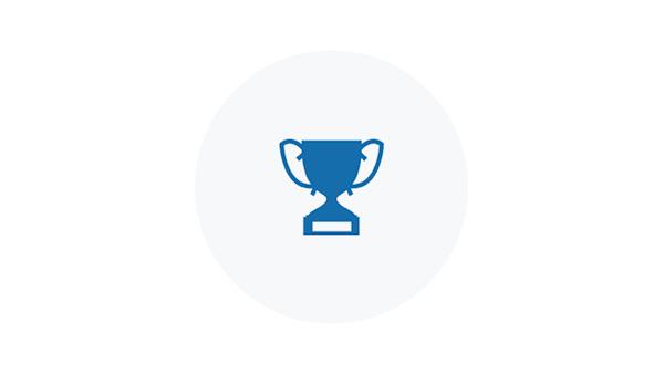 blue Icon of a trophy
